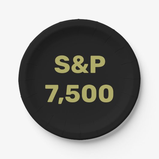 S&P 7,500 Level Stock Market Index Celebration Pappteller (Vorderseite)