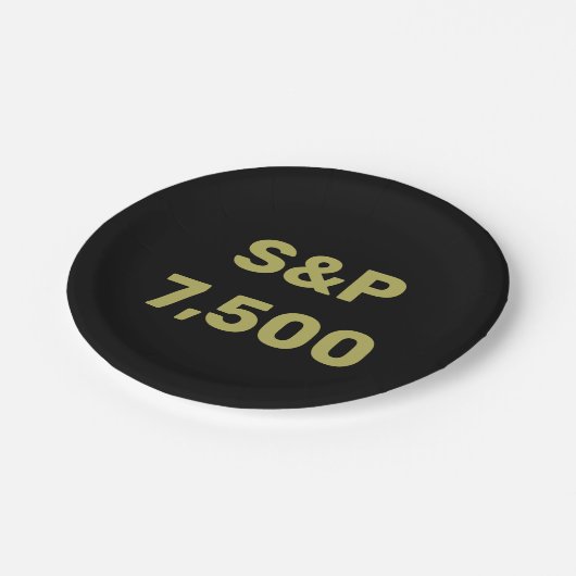 S&P 7,500 Level Stock Market Index Celebration Pappteller (Schrägansicht)
