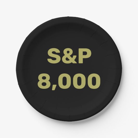S&P 8.000-Level-Aktienindex-Feier Pappteller (Vorderseite)
