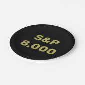 S&P 8.000-Level-Aktienindex-Feier Pappteller (Schrägansicht)