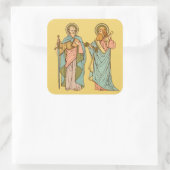 S. Paul und Peter, Apostel (RLS 13 & 14) Quadratischer Aufkleber (Tasche)
