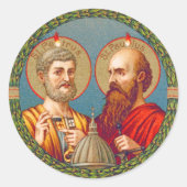 S. Peter und Paul, Apostel (JMAS 01) Runder Aufkleber (Vorderseite)