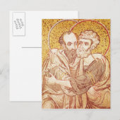 S. Peter und Paul Embracing Postkarte (Vorne/Hinten)