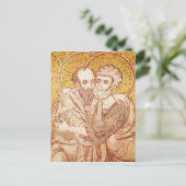 S. Peter und Paul Embracing Postkarte (Stehend Vorderseite)