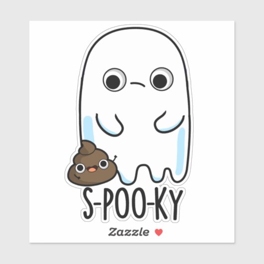 S-poo-ky Funny Ghost Kack Pun Aufkleber (Blatt)