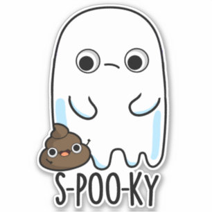 S-poo-ky Funny Ghost Kack Pun Aufkleber
