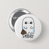 S-poo-ky Funny Ghost Kack Pun Button (Vorne & Hinten)