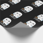 S-poo-ky Funny Ghost Kack Pun Dark BG Geschenkpapier (Ecke)