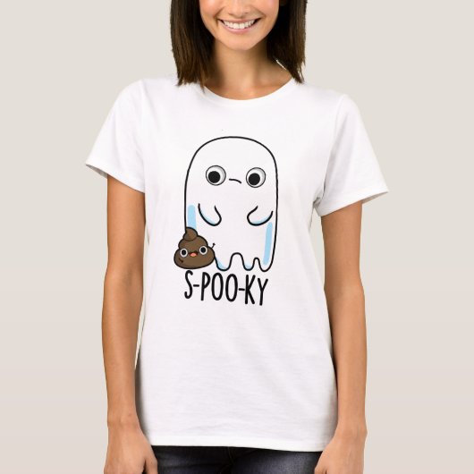 S-poo-ky Funny Ghost Kack Pun T-Shirt (Vorderseite)