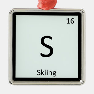 S - Regelmäßiges Tabellensymbol für die Skisportch Silbernes Ornament