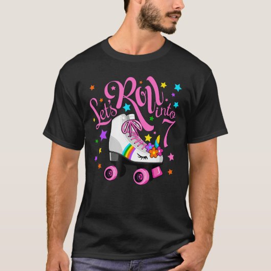 S Roll in den Skate der Einhornrollenrolle am 7. G T-Shirt (Vorderseite)