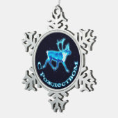 S Rozhdestvom - Blue Caribbean (Reindeer) Schneeflocken Zinn-Ornament (Rechts)