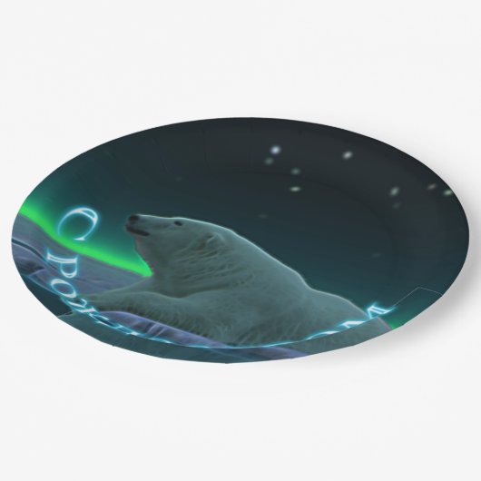 S Rozhdestvom - Ice Edge Polar Bear Pappteller (Schrägansicht)