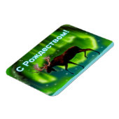S Rozhdestvom — Northern Lights Moose Magnet (Linke Seite)