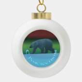 S Rozhdestvom - Polar Lights Polar Bear Keramik Kugel-Ornament (Vorderseite)