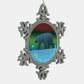 S Rozhdestvom - Polar Lights Polar Bear Schneeflocken Zinn-Ornament (Links)