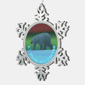 S Rozhdestvom - Polar Lights Polar Bear Schneeflocken Zinn-Ornament (Rechts)