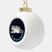 S Rozhdestvom - Ringed Siegel Keramik Kugel-Ornament (Rechts)