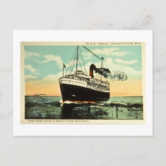 S.S. Alabama, Cleveland Put-in-Bay-Route Postkarte (Vorderseite)