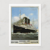 S.S. Caledonia - New York nach und von Glasgow Postkarte (Vorderseite)