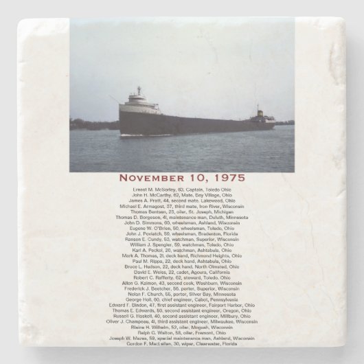 S.S. Edmund Fitzgerald Stein coaster Steinuntersetzer (Vorderseite)