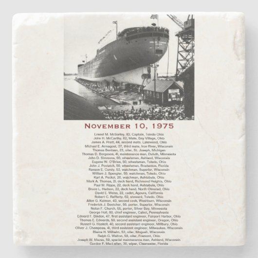 S.S. Edmund Fitzgerald Steinachterbahn Steinuntersetzer (Vorderseite)