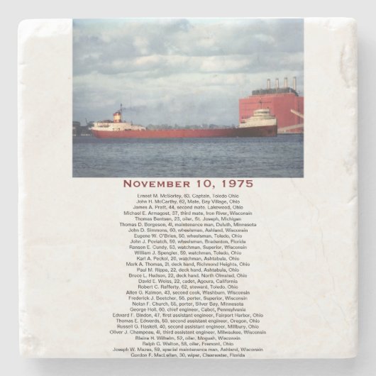 S.S. Edmund Fitzgerald Stone Coaster Steinuntersetzer (Vorderseite)