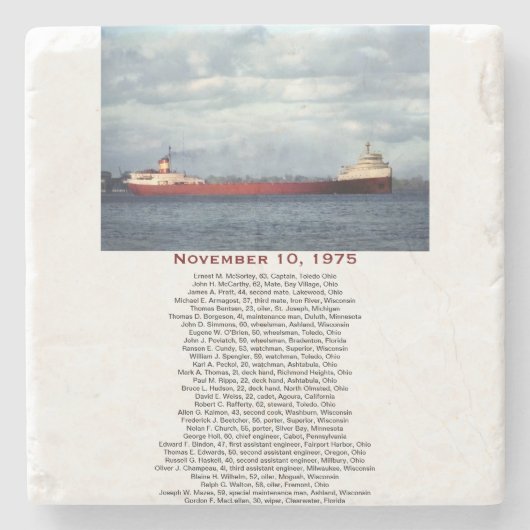 S.S. Edmund Fitzgerald Stone Coaster Steinuntersetzer (Vorderseite)