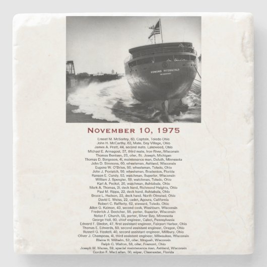 S.S. Edmund Fitzgerald Stone Coaster Steinuntersetzer (Vorderseite)