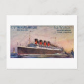S.S. France Vintag Steamship Postkarte (Vorderseite)