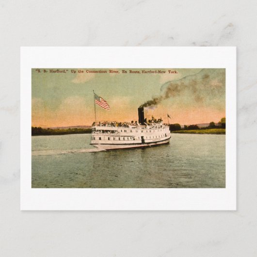 S.S. Hartford auf dem Connecticut River Postkarte (Vorderseite)