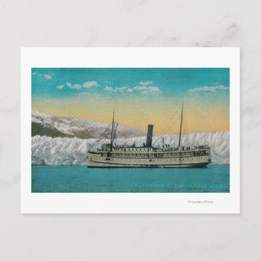 S.S. Jefferson am Taku Glacier, Alaska Postkarte (Vorderseite)