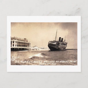 S.S. Morro Castle gestrandet, Asbury Park, NJ Vint Postkarte