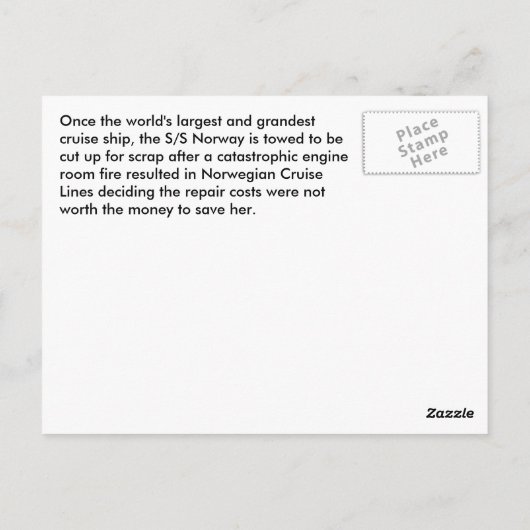 S/S Norwegen Postkarte (Rückseite)