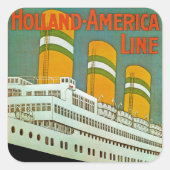 s.s. Statendam Quadratischer Aufkleber (Vorderseite)