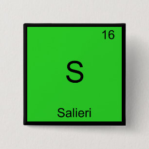 S - Salieri Lustiges Chemie-Element-Symbol T-Shirt Button