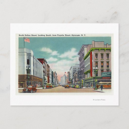 S Salina Street von Fayette Street Postkarte (Vorderseite)