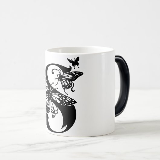 S Schwarzer Butterfly Verwandlungstasse (VorderseiteRechts)