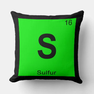 S - Schwefel Chemie Periodensystem Symbol Kissen