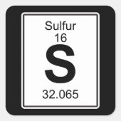 S - Schwefel Quadratischer Aufkleber (Vorderseite)