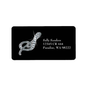 S Script "Diamant Bling"-Label Adressaufkleber