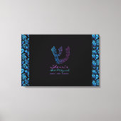 S Shin Hebrew Letter Bat Mitzvah Sign-In Board Leinwanddruck (Vorderseite)