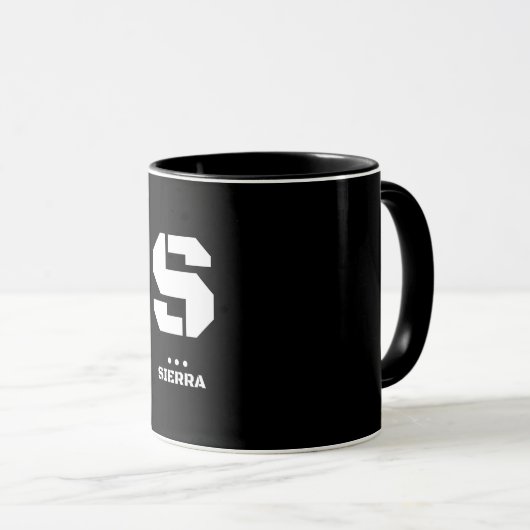 S(Sierra) NATO Phonetischer Alphabet & Morse Code Tasse (VorderseiteRechts)