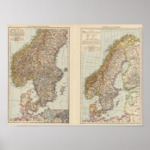 S Skandinavien, Norwegen, Schweden Poster