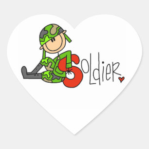 S steht für Soldat Herz-Aufkleber