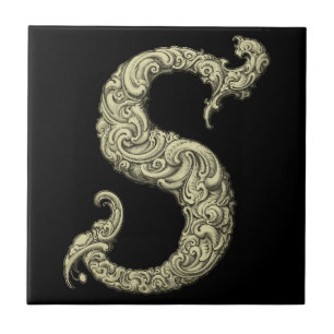S - The Falck Alphabet (Golden) Fliese