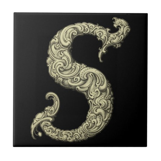 S - The Falck Alphabet (Golden) Fliese (Vorderseite)