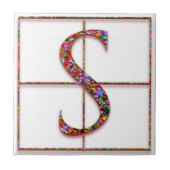 S Trajanus Red Custom Monogram Tile Fliese (Vorderseite)