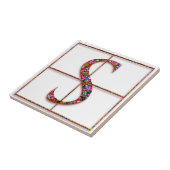 S Trajanus Red Custom Monogram Tile Fliese (Seite)