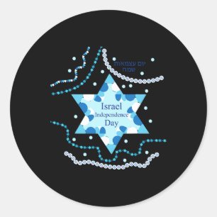 S Unabhängigkeitstag 72 Jüdische israelische Flagg Runder Aufkleber